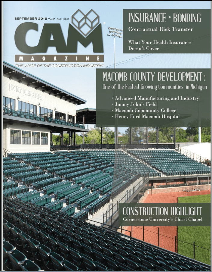 CAM Magazine’s September 2016 Issue – Macomb County Development: Henry Ford Macomb Hospital Infill Project