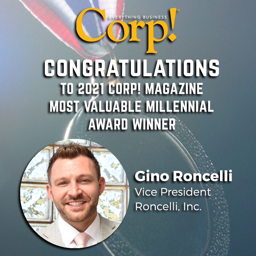 Gino Roncelli Named One of Corp! Magazine’s Most Valuable Millennials
