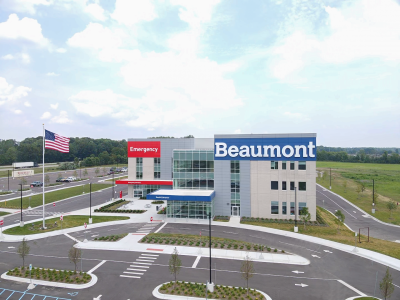 Aerial view of Beaumont Outpatient Care Center in Lenox, Mich.