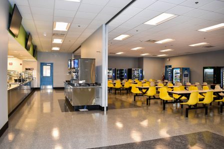 Stellantis cafeteria renovation dining area and drinking fountaint station