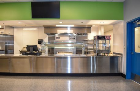 Stellantis cafeteria renovation food bar and cashier station