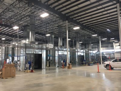 Interior shot of the FCA Custom Fit-Up Paint Booth Facility
